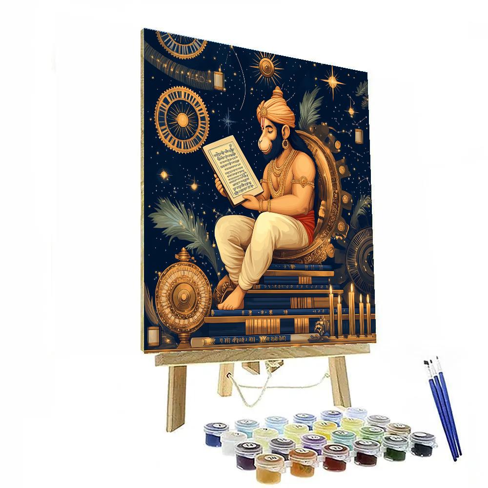 Clockwork Library With Hanuman In The Stacks paint by numbers