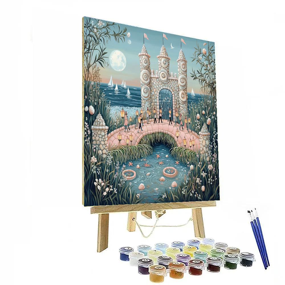 Oyster Reef Castle At Moonlit Low Tide paint by color