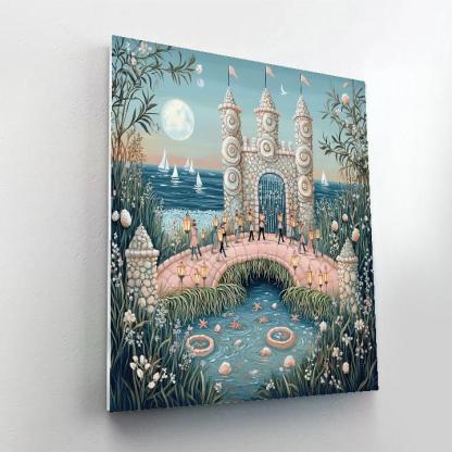 Oyster Reef Castle At Moonlit Low Tide paint by color