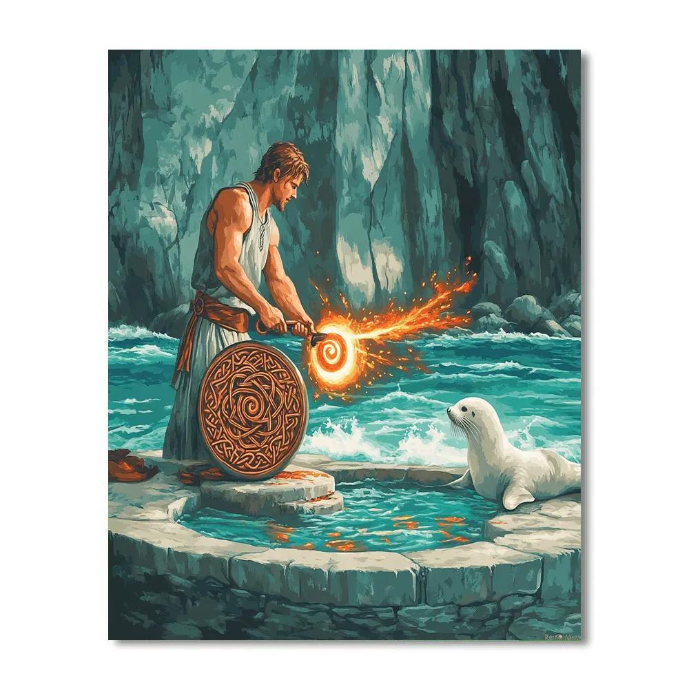 Harbor Forge With Celtic Knot Firelight paint by color