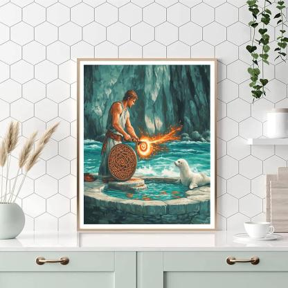 Harbor Forge With Celtic Knot Firelight paint by color