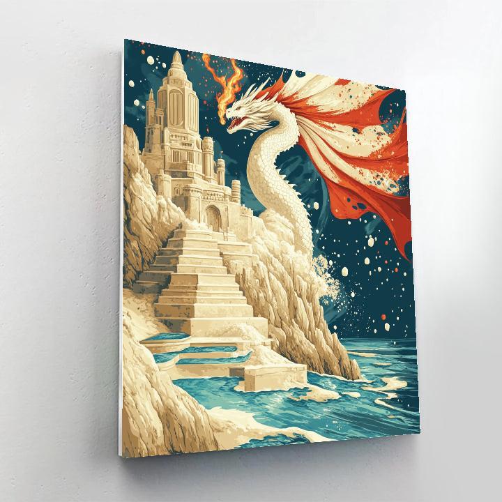 Saltwind Citadel With Dragon Sentinel Paint by numbers kits