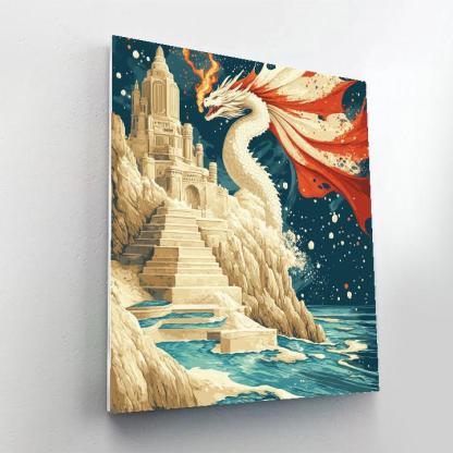 Saltwind Citadel With Dragon Sentinel Paint by numbers kits