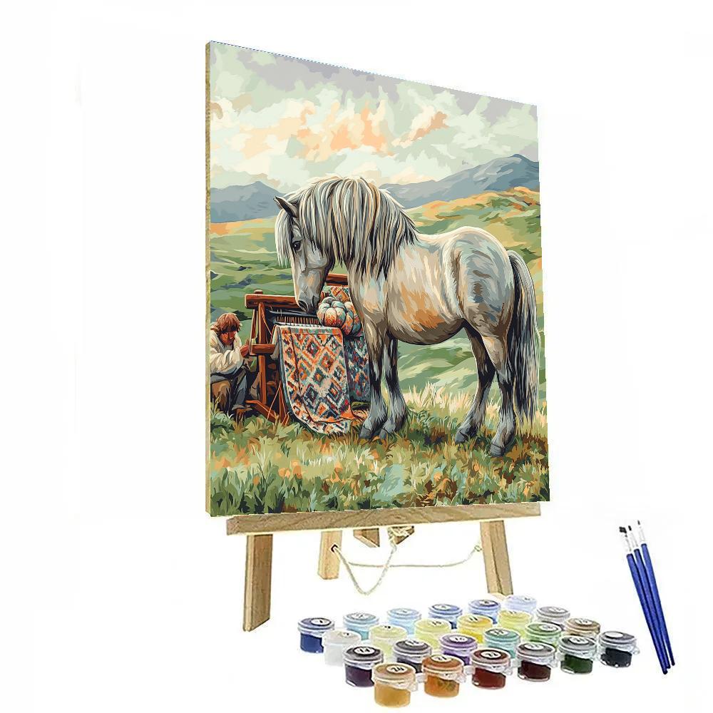Highland Weaving With Horse Companion Numbered painting kits