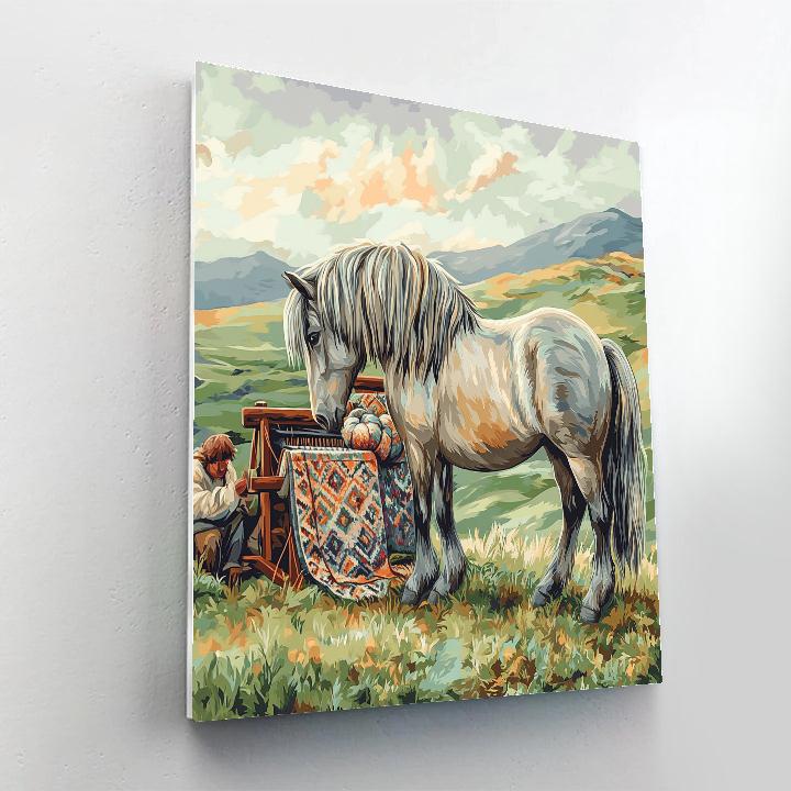 Highland Weaving With Horse Companion Numbered painting kits