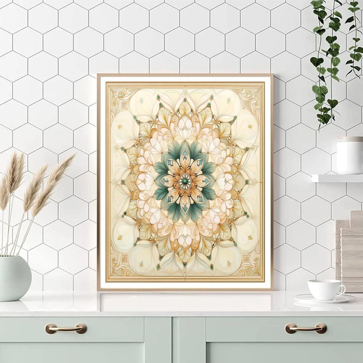 Alphonse Mucha Inspired Celestial Botanica Mandala Painting by numbers kit