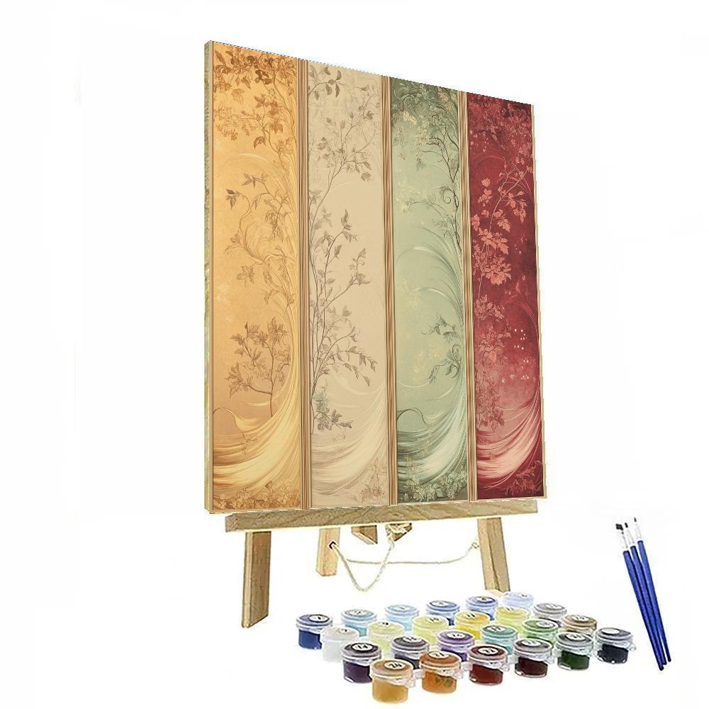 Alphonse Mucha Inspired Four Seasons Aurora Tapestry Paint by numbers art