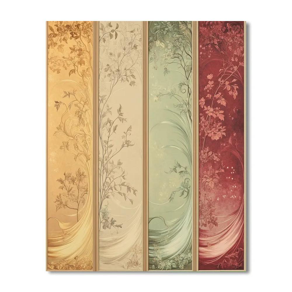 Alphonse Mucha Inspired Four Seasons Aurora Tapestry Paint by numbers art