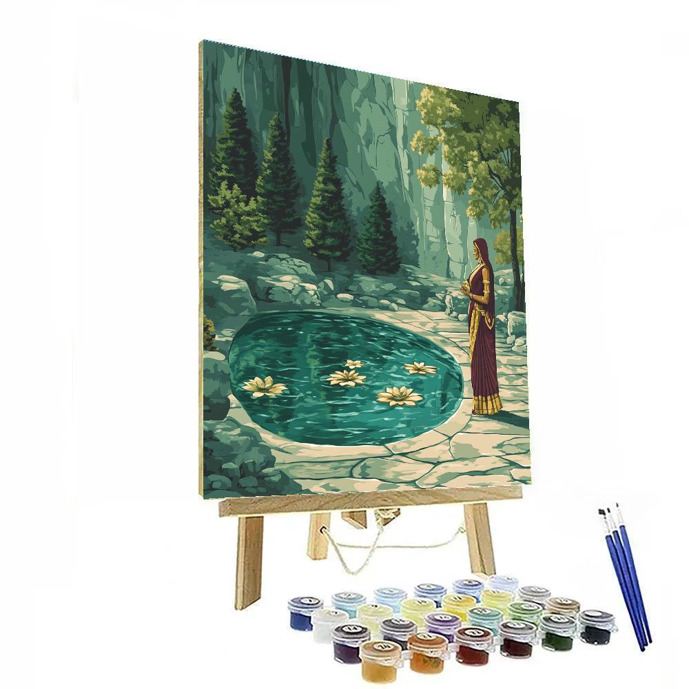 Parvati With Mountain Spring Mirror DIY paint by numbers