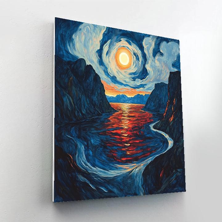 Edvard Munch Inspired Fjord Eclipse Resonance Numbered painting kits