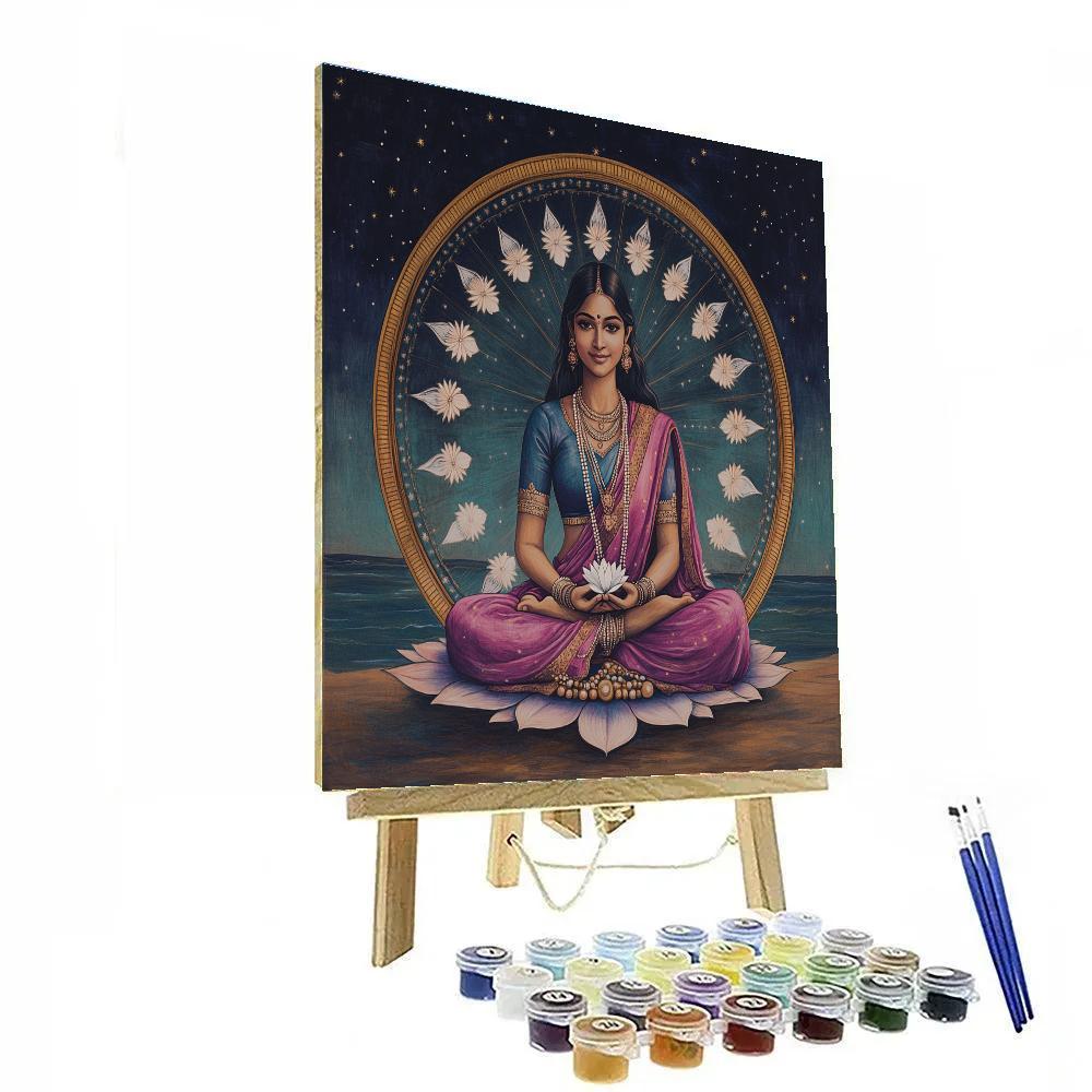 Parvati In The Star Compass Mandala Numbered painting kits