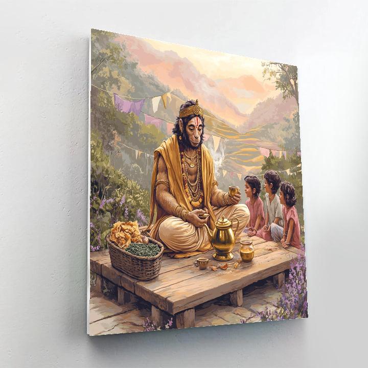 Hanuman Tea House Storyteller At Dawn Numbered painting kits