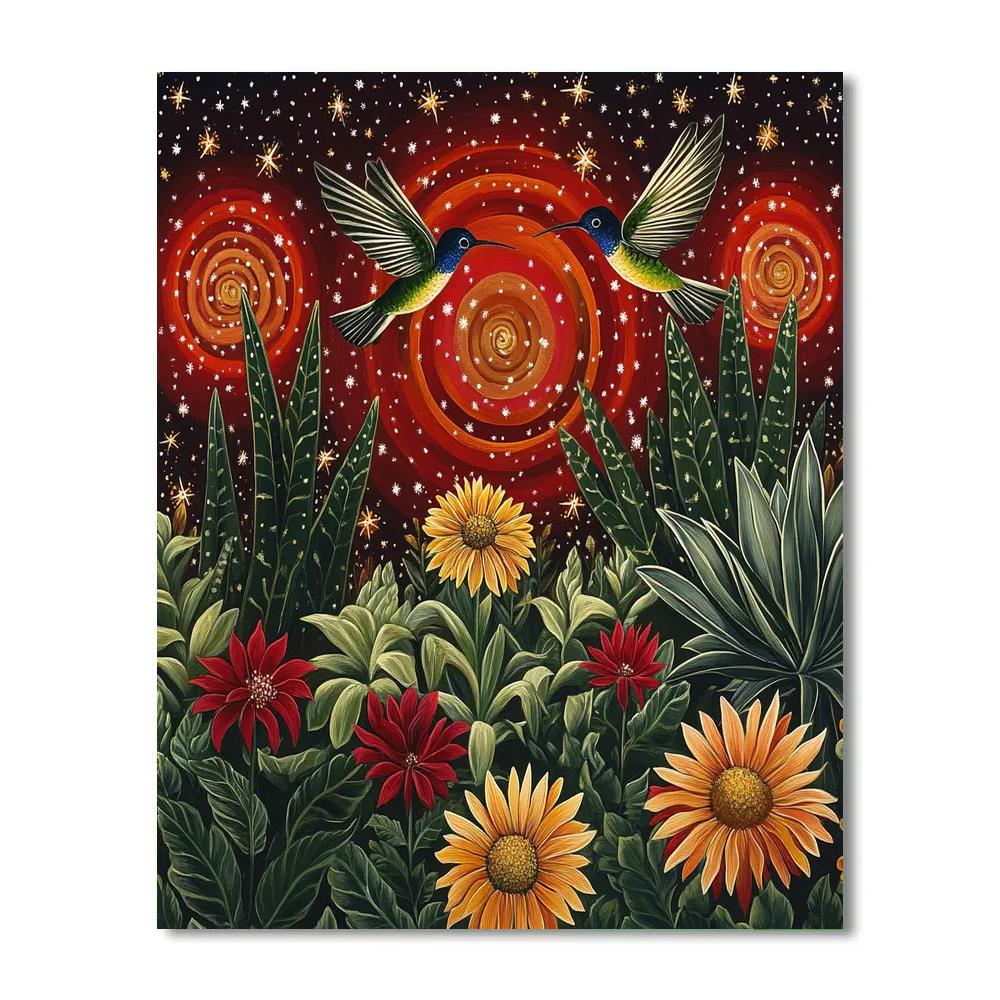 Frida Kahlo Inspired Nebula Garden Of Resilience Paint by numbers kits