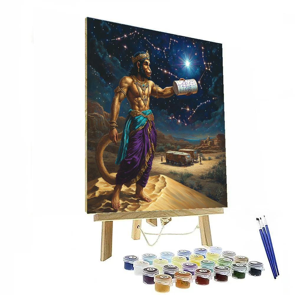 Hanuman Star Map Navigator On A Desert Dune paint by numbers