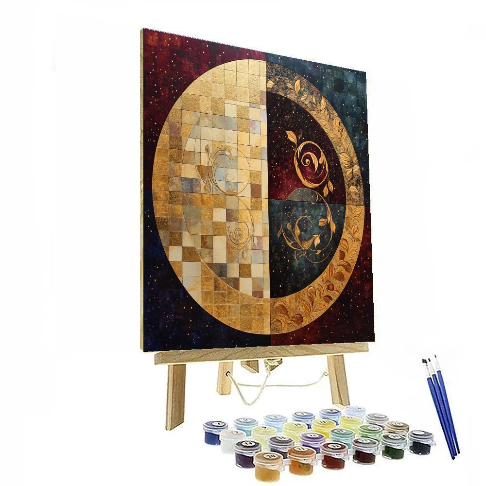 Gustav Klimt Inspired Celestial Equinox Tapestry paint by numbers