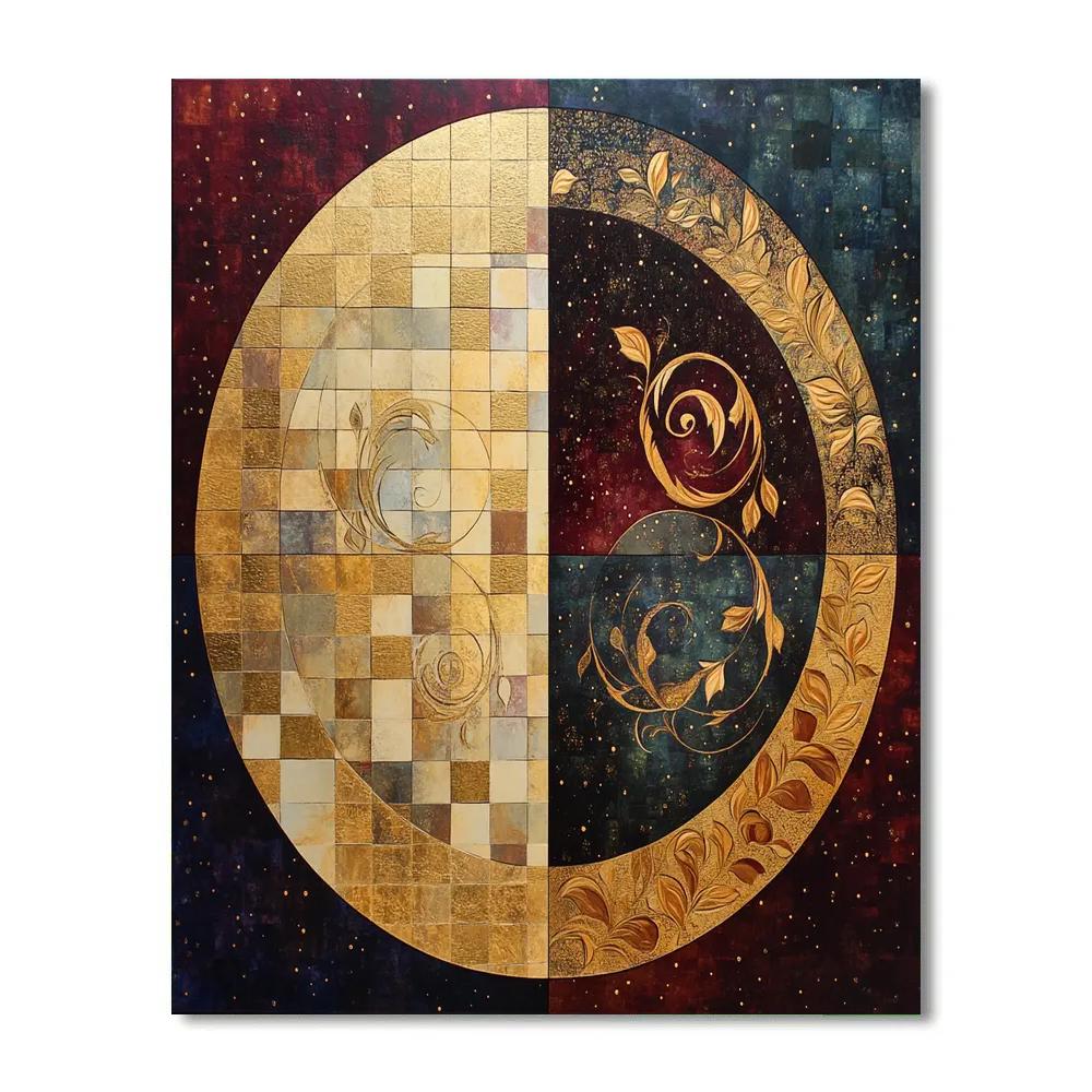 Gustav Klimt Inspired Celestial Equinox Tapestry paint by numbers