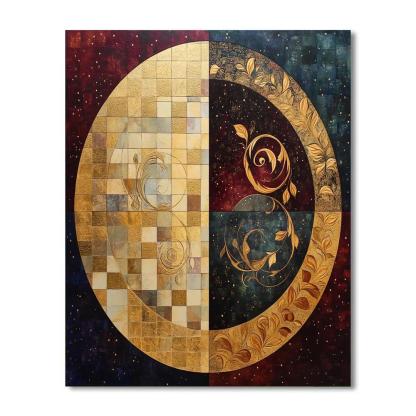 Gustav Klimt Inspired Celestial Equinox Tapestry paint by numbers