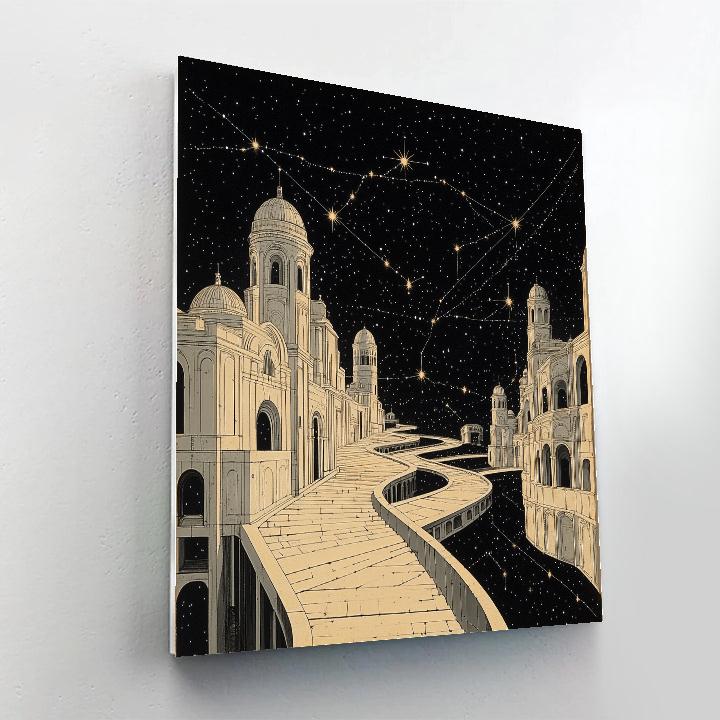 M.C. Escher Inspired Paradox Nebula Stairfield DIY paint by numbers