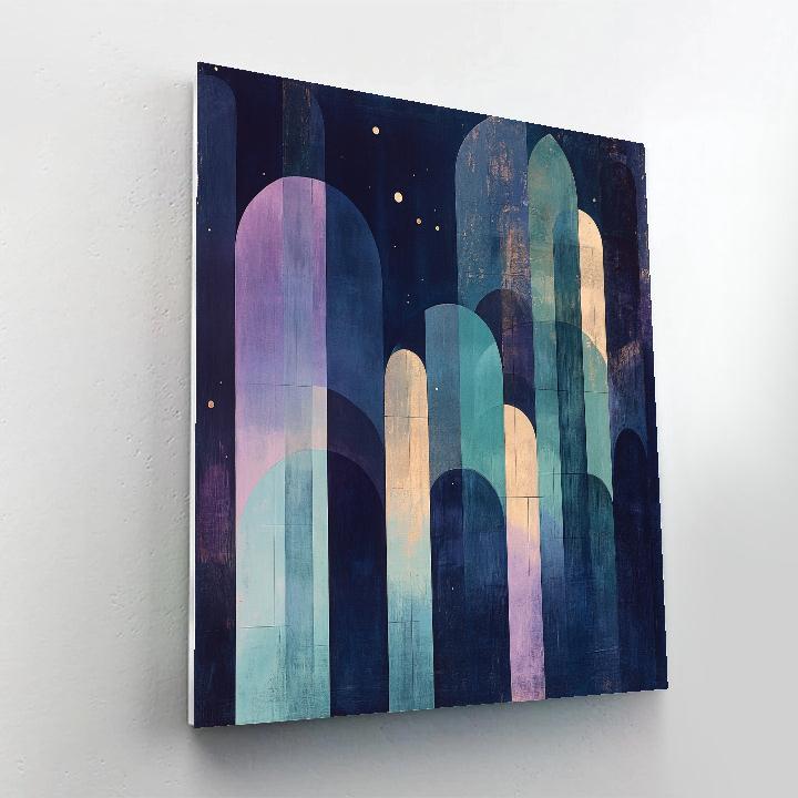 Paul Klee Inspired Aurora Arithmetic In Velvet Night paint by number