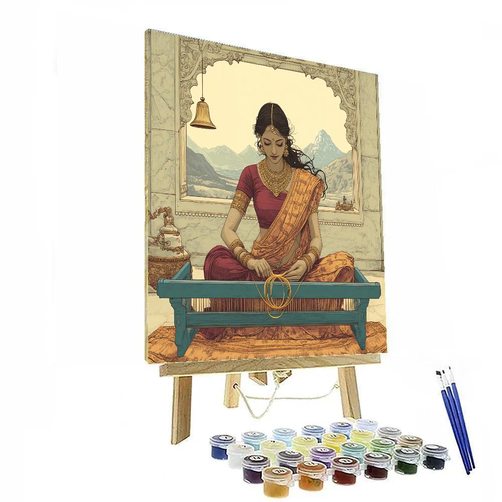 Parvati And The Sacred Thread Weaving Painting by numbers kit