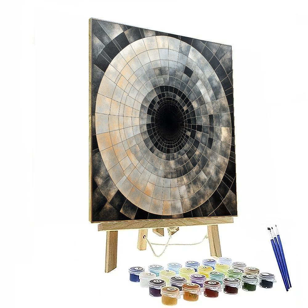 M.C. Escher Inspired Event Horizon Tessellation Well painting number kit