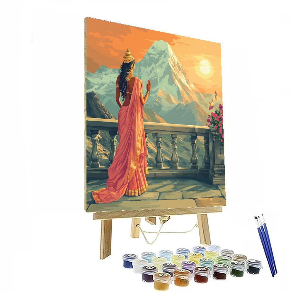Parvati In The Kailash Balcony Dawn Number painting