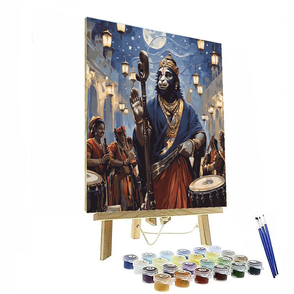 Hanuman Musical Raga Conductor In Moonlight Paint by numbers kits