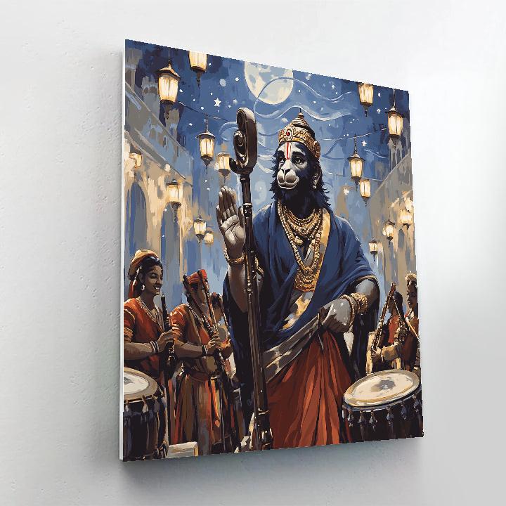 Hanuman Musical Raga Conductor In Moonlight Paint by numbers kits