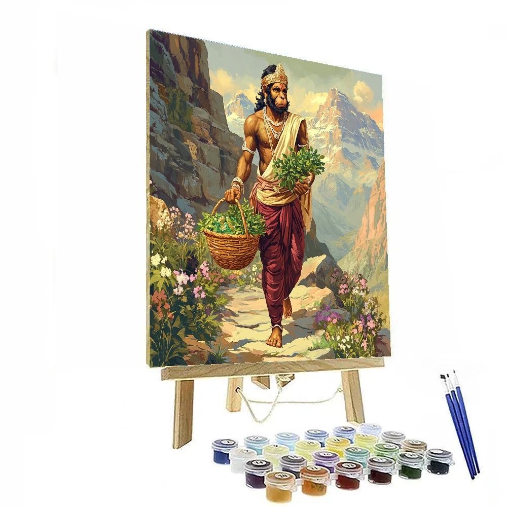Hanuman Mountain Herb Courier With Healing Glow DIY paint by numbers