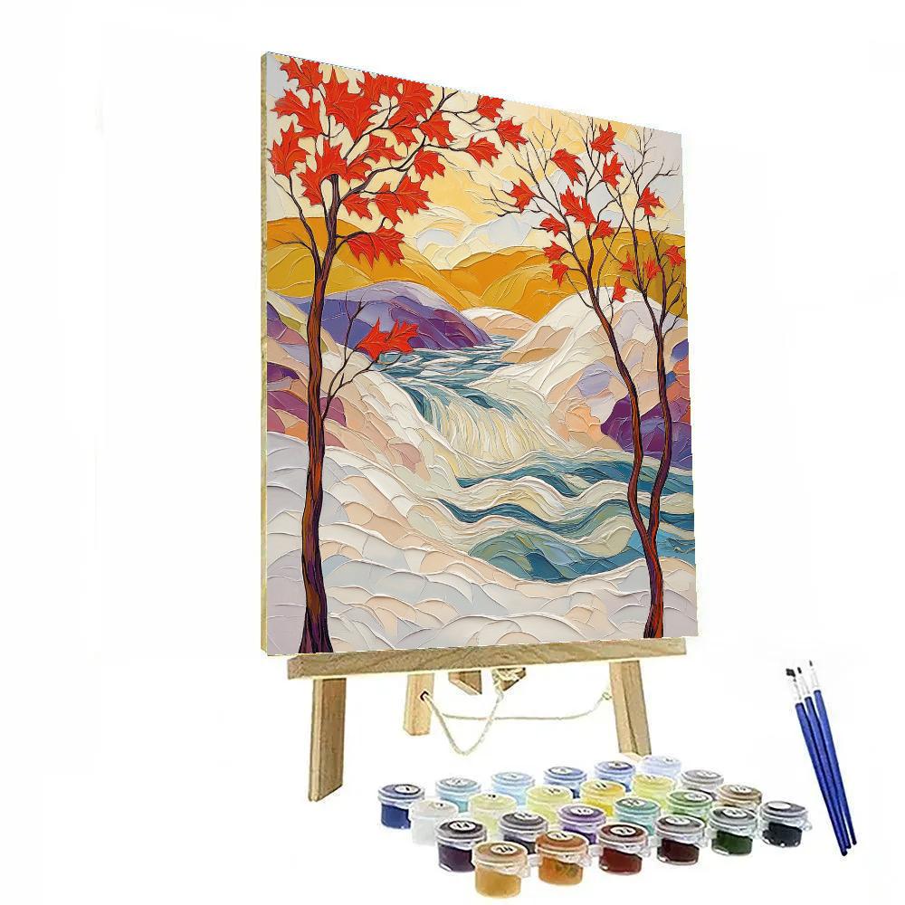 A.Y. Jackson Inspired Spring Freshet Through Maple Windbreak paint by numbers