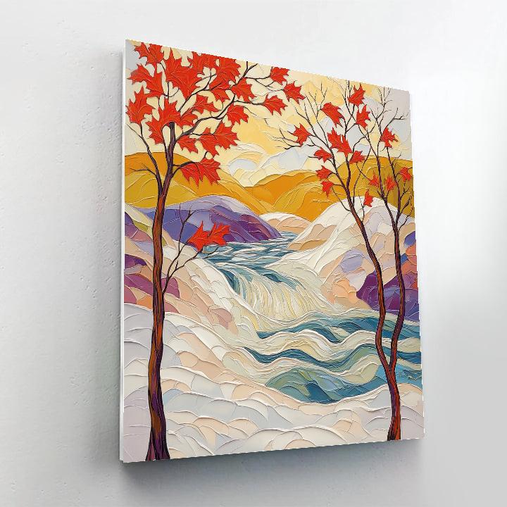 A.Y. Jackson Inspired Spring Freshet Through Maple Windbreak paint by numbers
