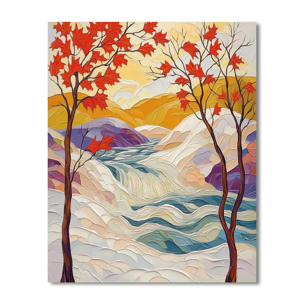A.Y. Jackson Inspired Spring Freshet Through Maple Windbreak paint by numbers