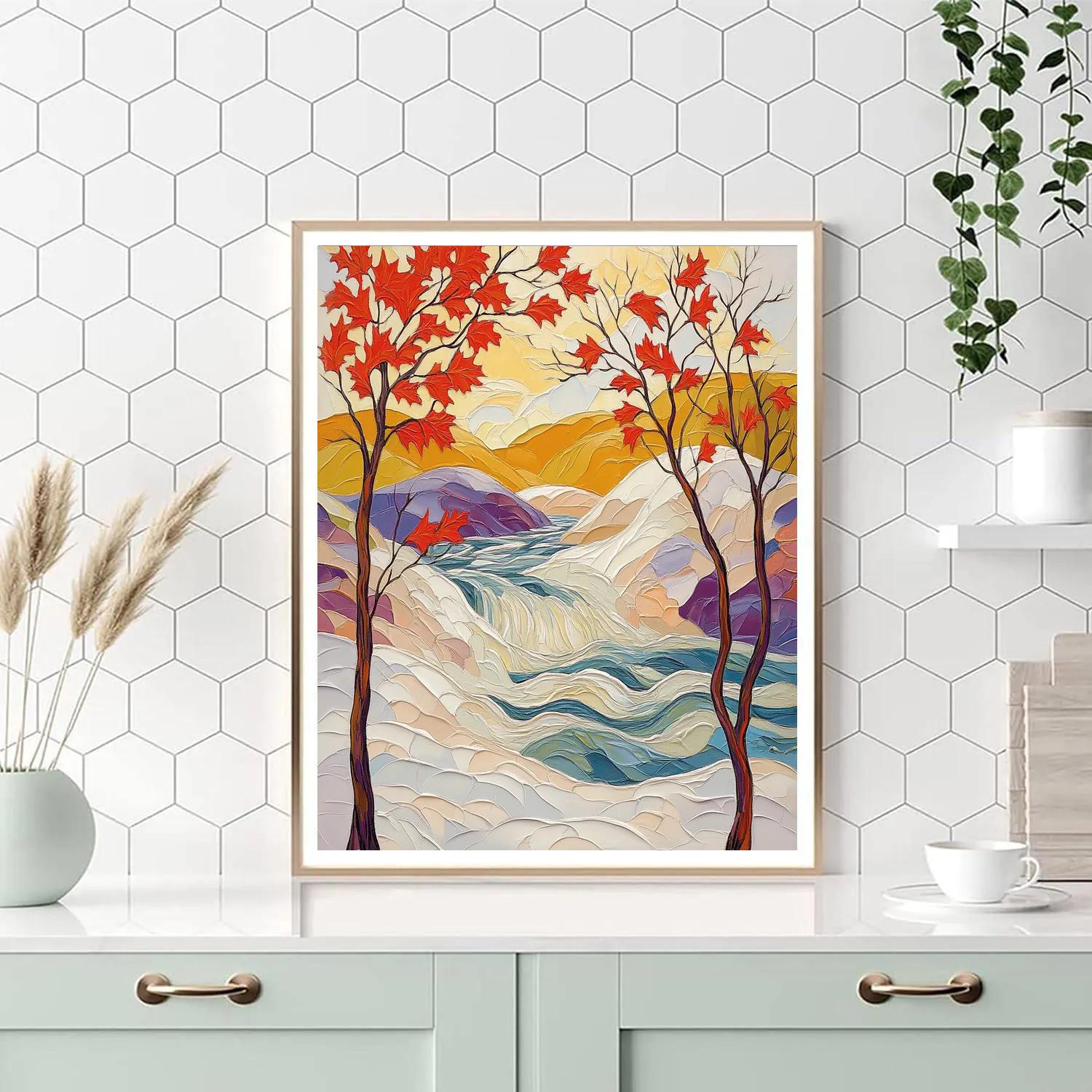 A.Y. Jackson Inspired Spring Freshet Through Maple Windbreak paint by numbers
