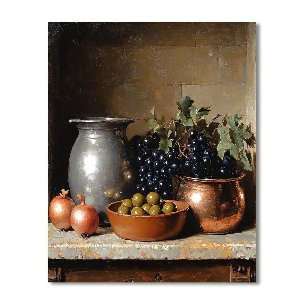 Diego Velázquez Inspired Market Fog Still Life Paint by numbers art