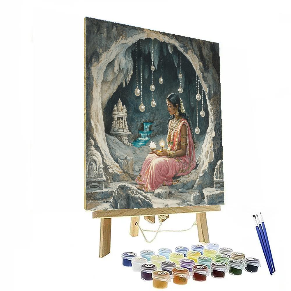 Parvati In The Pearl Light Cave Shrine paint by color