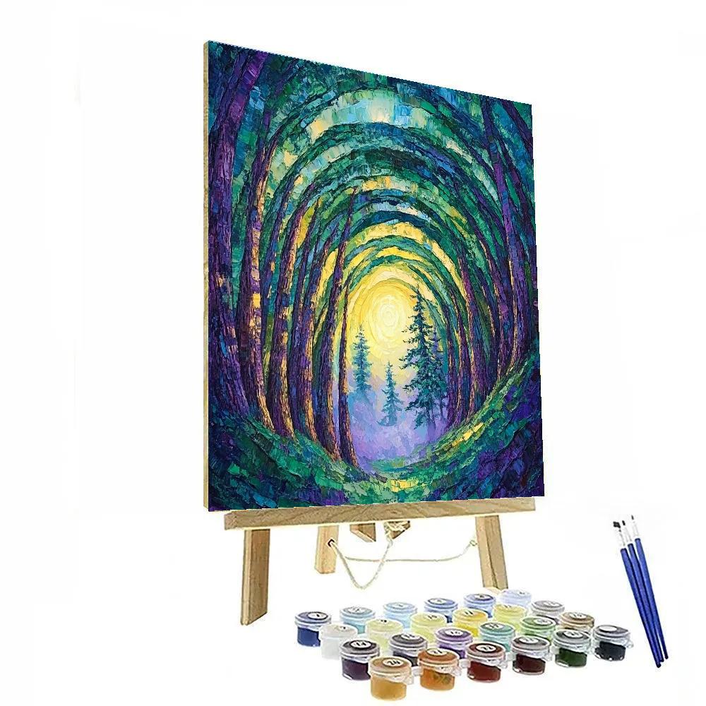 Emily Carr Inspired Cathedral Cedar Vortex painting number kit