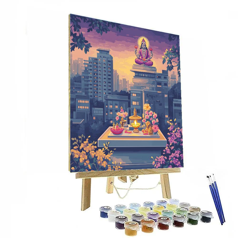 Parvati Blessing The City Rooftop Shrine Paint by numbers kits