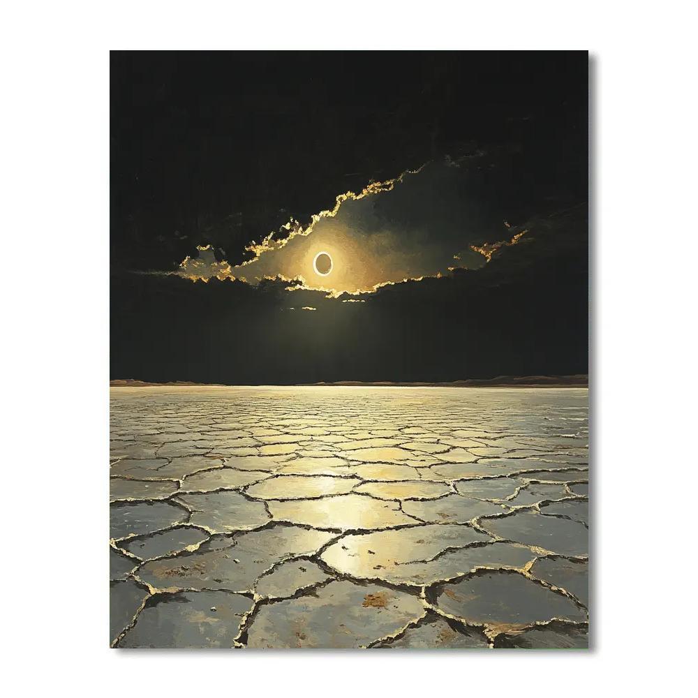 Francisco Goya Inspired Eclipse Over Salt Flats Number painting
