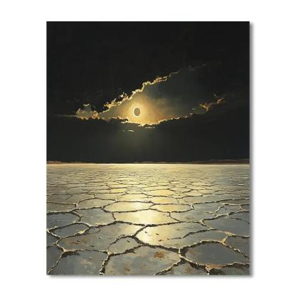 Francisco Goya Inspired Eclipse Over Salt Flats Number painting