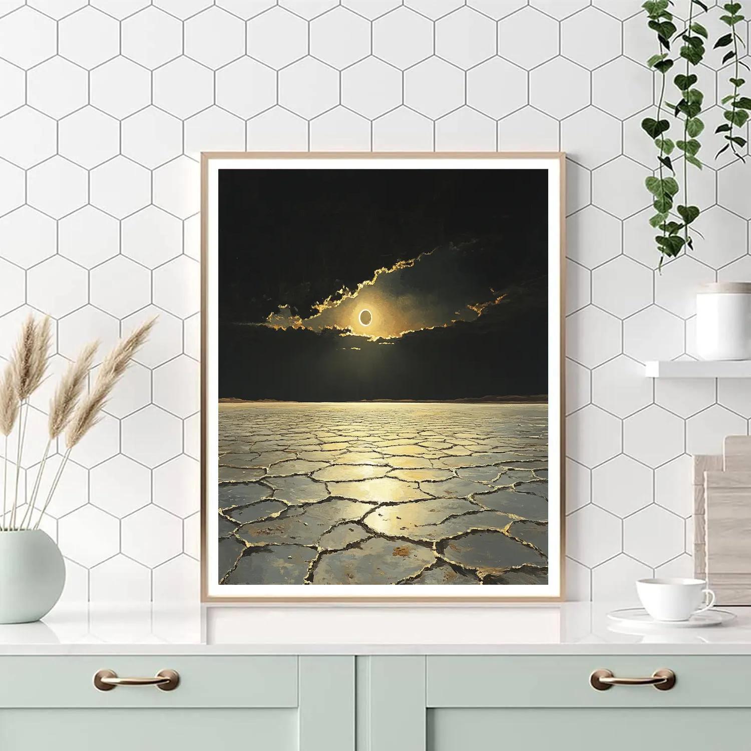 Francisco Goya Inspired Eclipse Over Salt Flats Number painting