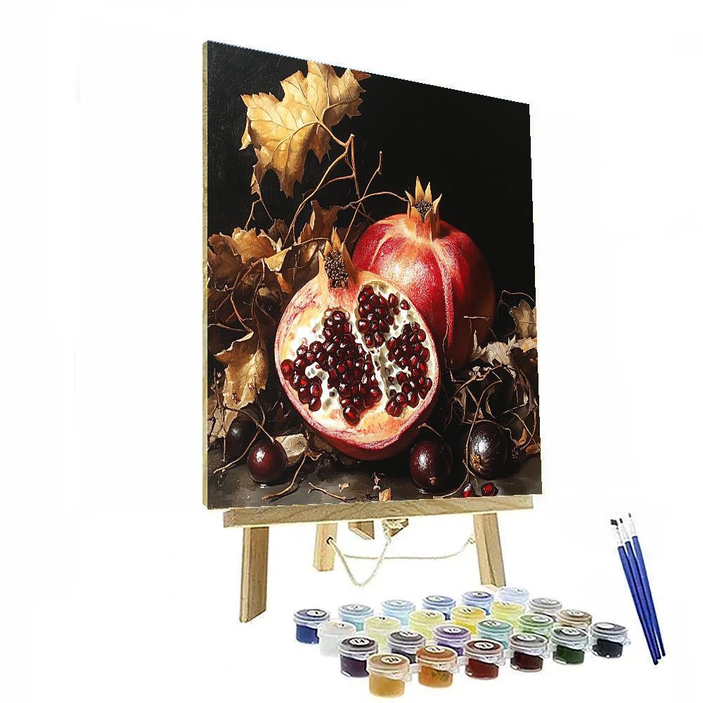 Caravaggio Inspired Eclipse Lit Pomegranate Rind painting number kit