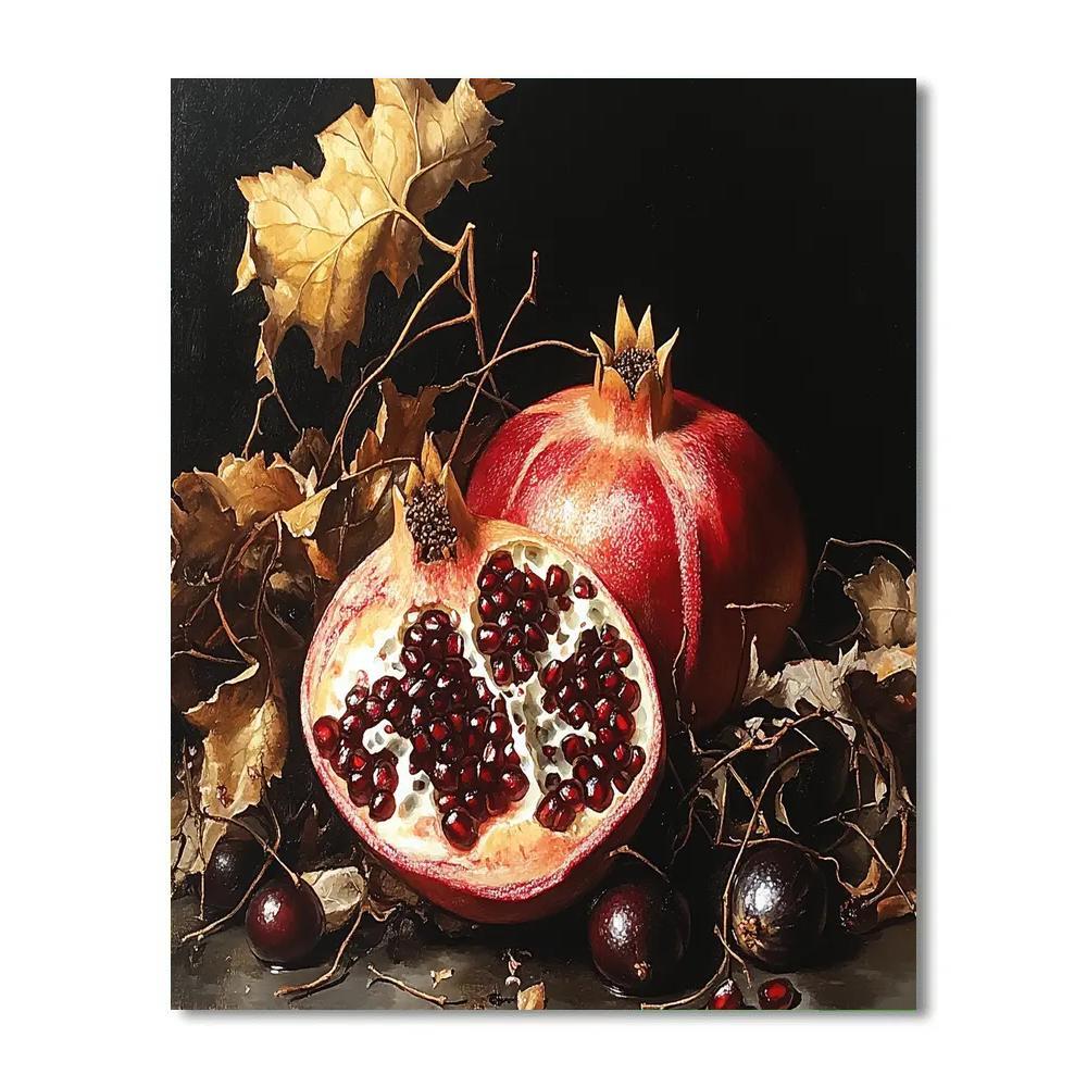 Caravaggio Inspired Eclipse Lit Pomegranate Rind painting number kit