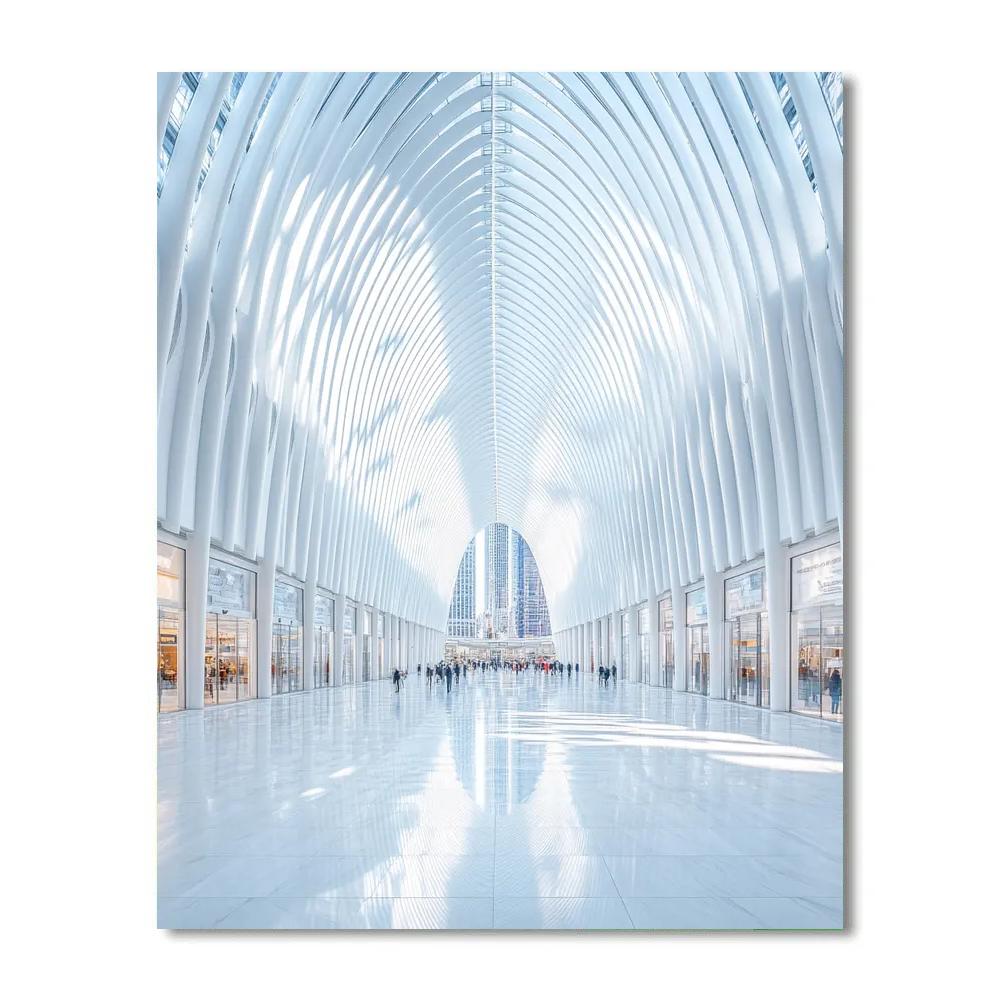 Oculus Transit Hall In Winter Light - New York City, United States paint by color