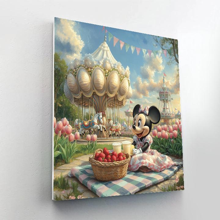 Minnie Mouse Candy Colored Carousel Picnic paint by color