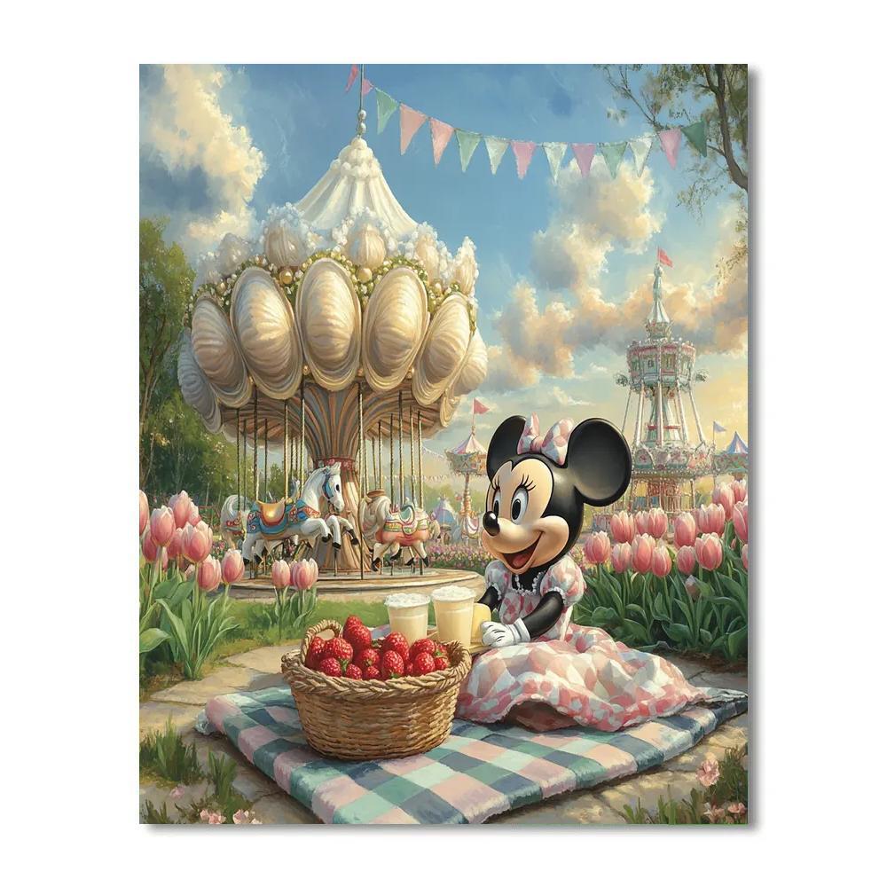 Minnie Mouse Candy Colored Carousel Picnic paint by color