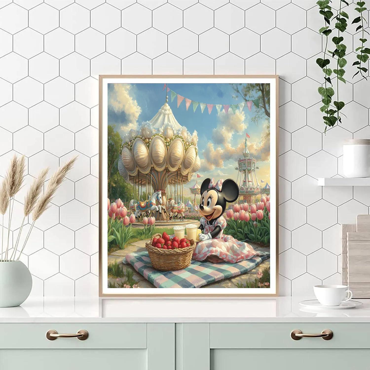 Minnie Mouse Candy Colored Carousel Picnic paint by color