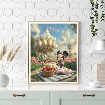 Minnie Mouse Candy Colored Carousel Picnic paint by color