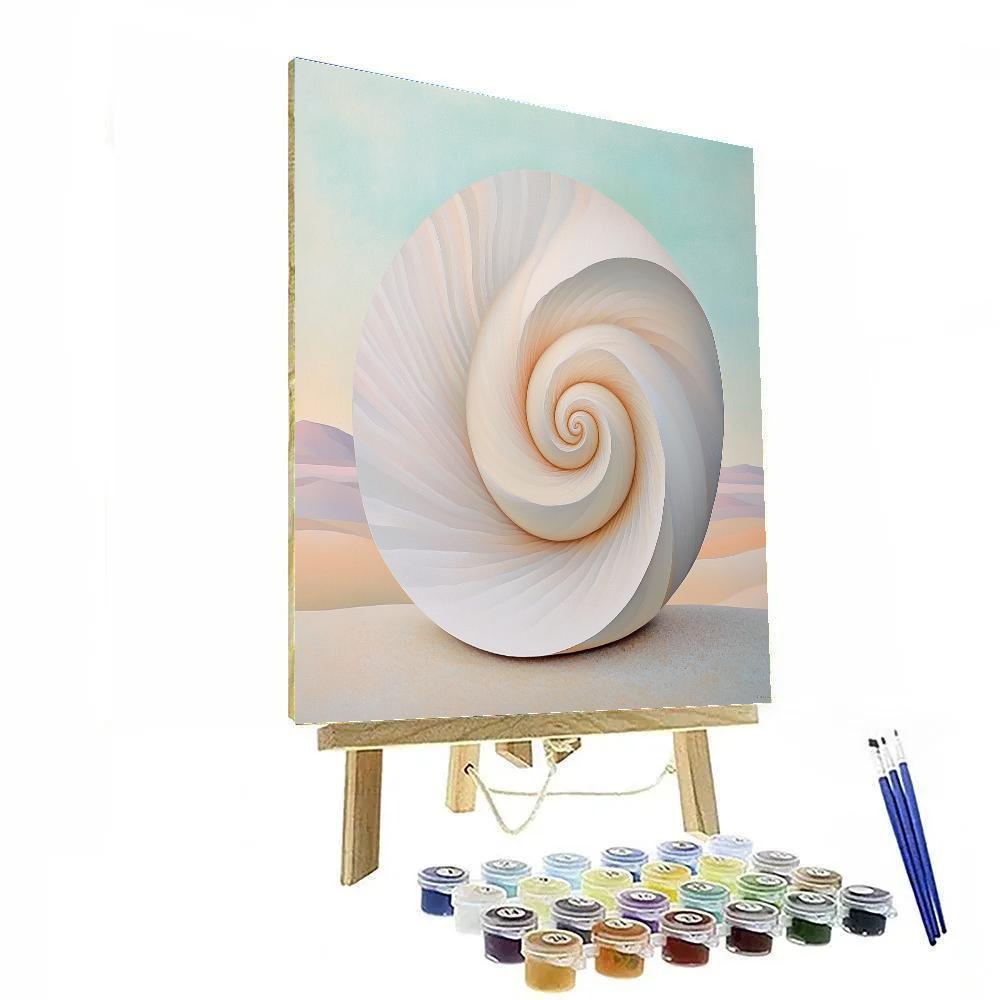 Georgia O’Keeffe Inspired Sun Bleached Shell Spiral In Desert Light Painting by numbers kit