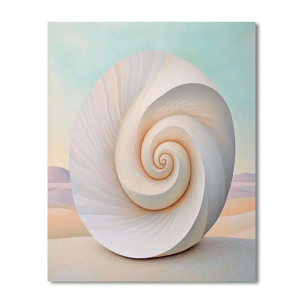 Georgia O’Keeffe Inspired Sun Bleached Shell Spiral In Desert Light Painting by numbers kit