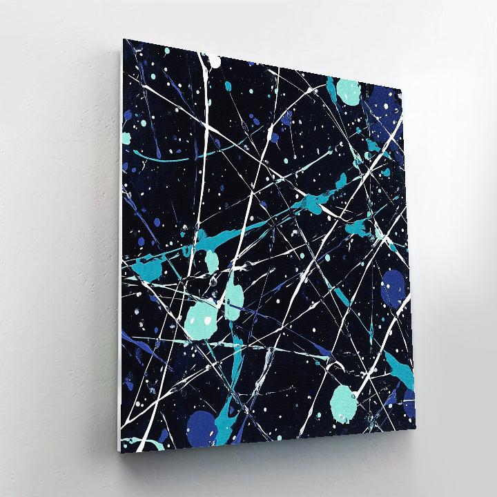 Jackson Pollock Inspired Aurora Turbulence Over Midnight Ice painting number kit